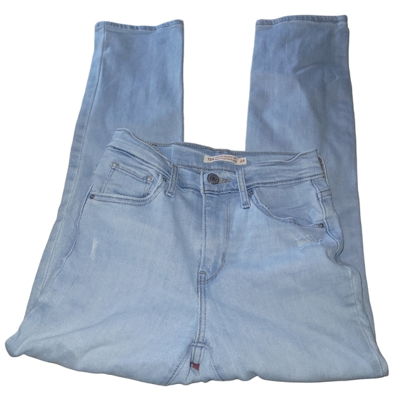 Levi's 724 High Rise Straight Cropped Jeans - Picture 1 of 5